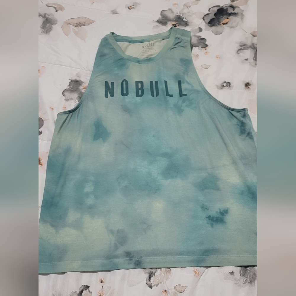 NOBULL Women's Teal Tie-Dye Tank Top